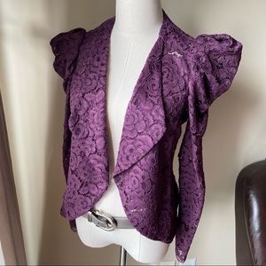 BeBe Deep Purple Lace Blazer